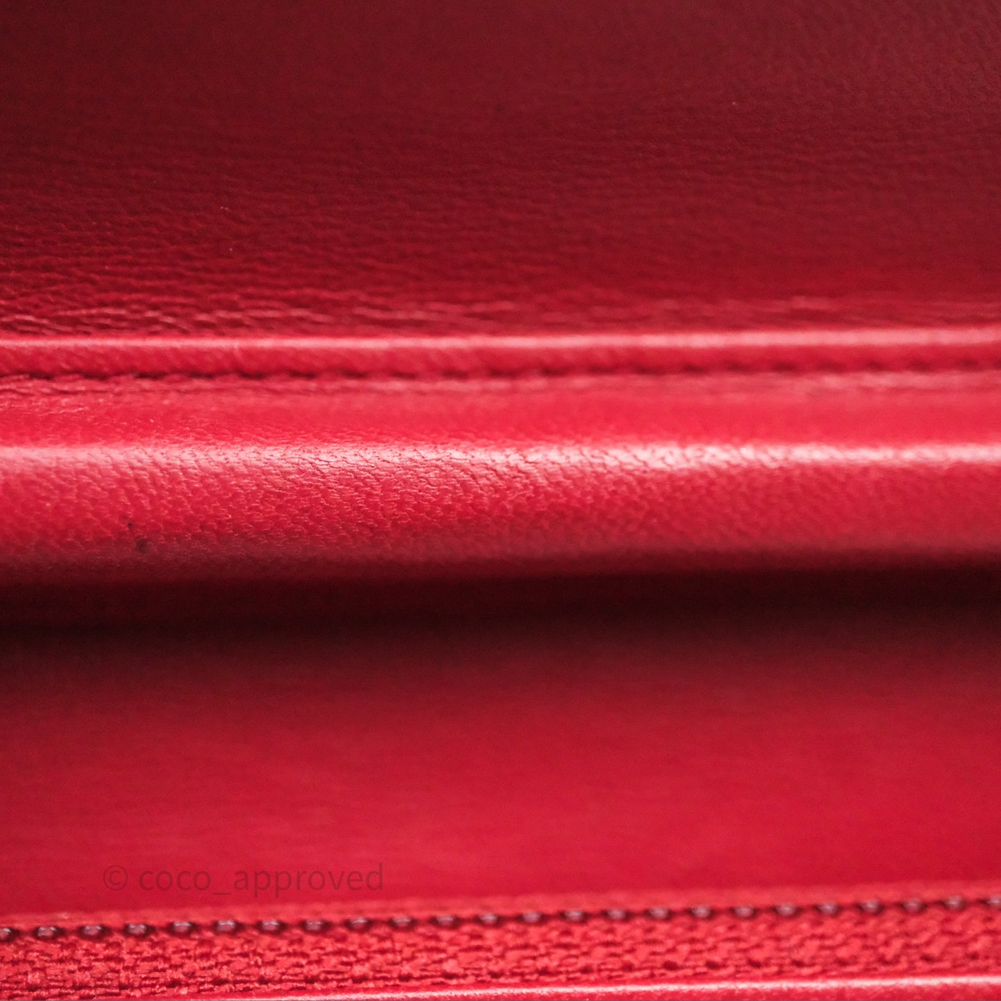 Chanel Boy Wallet on Chain WOC Red Lambskin Dark Silver Hardware