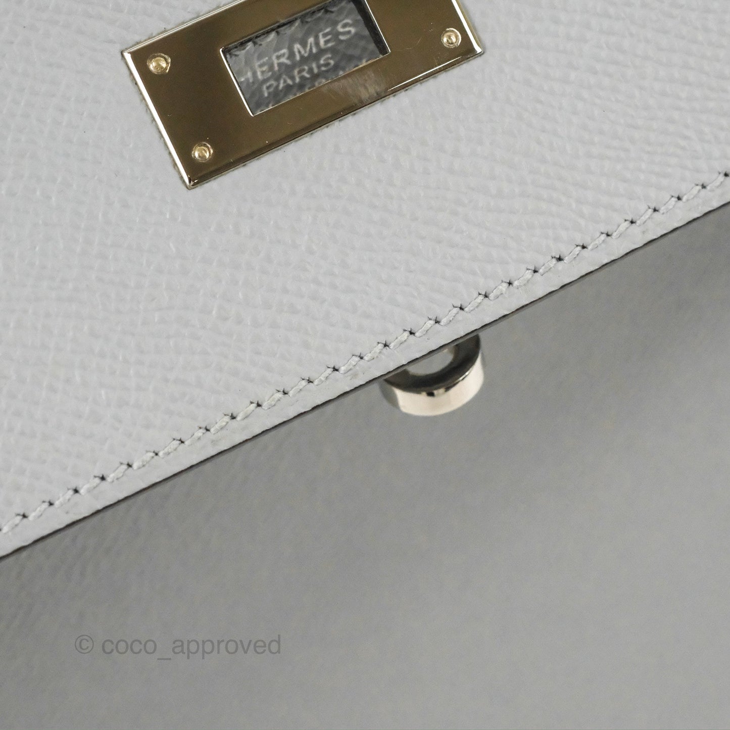 Hermès Kelly 32 Sellier Bleu Glacier Epsom Palladium Hardware