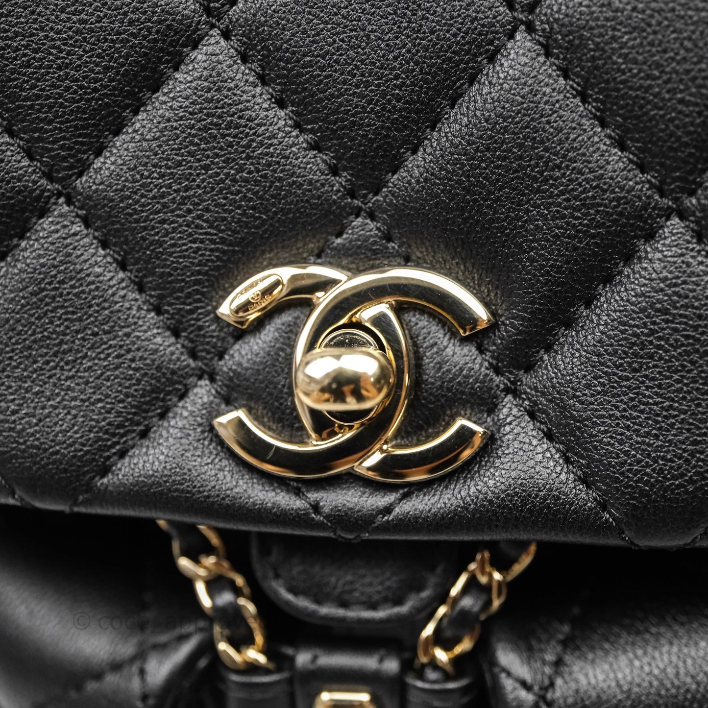 Chanel Mini Duma Backpack Black Calfskin Gold Hardware
