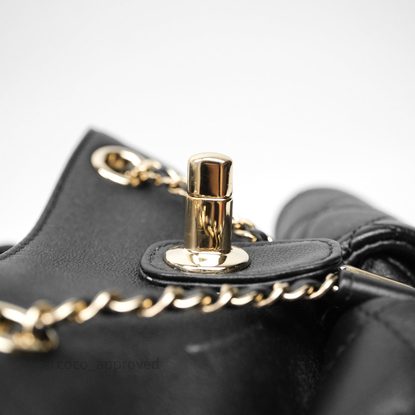 Chanel Mini Duma Backpack Black Calfskin Gold Hardware