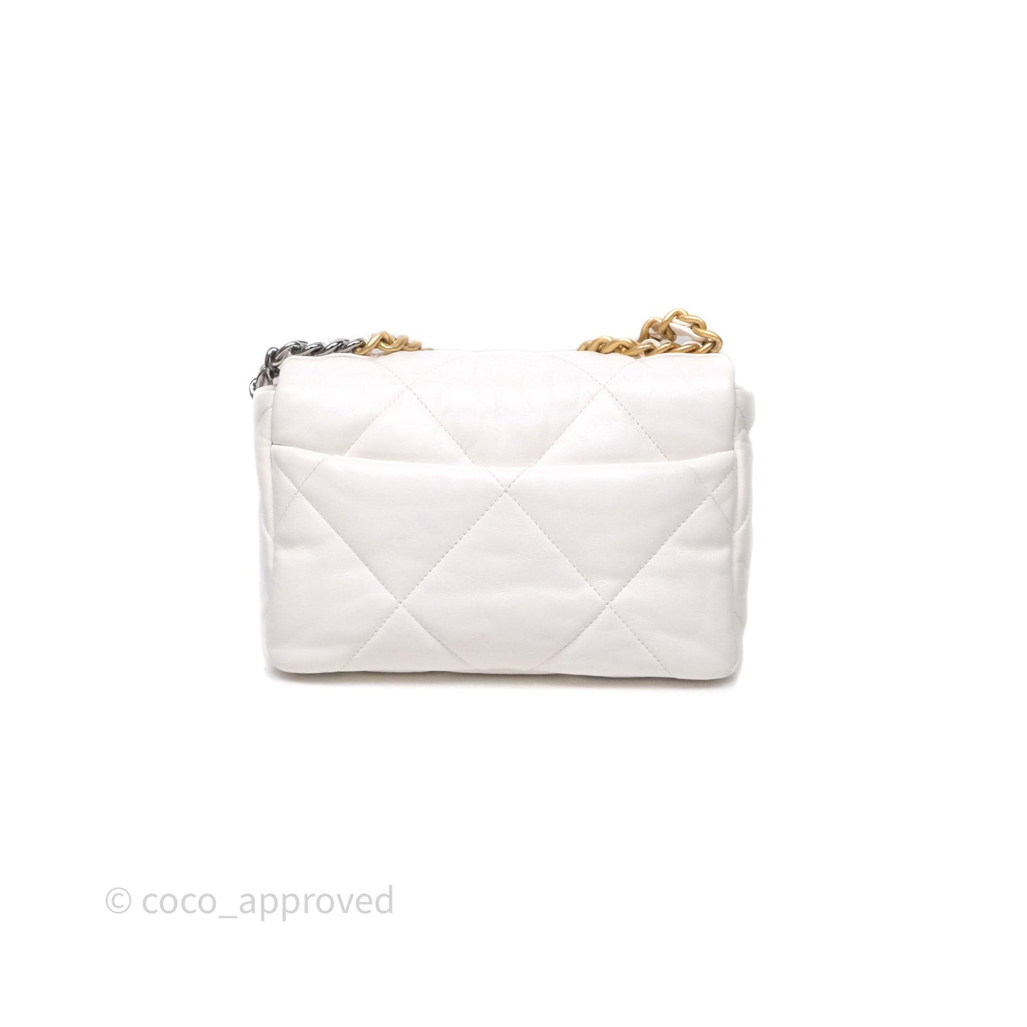 Chanel 19 Small White Mixed Hardware