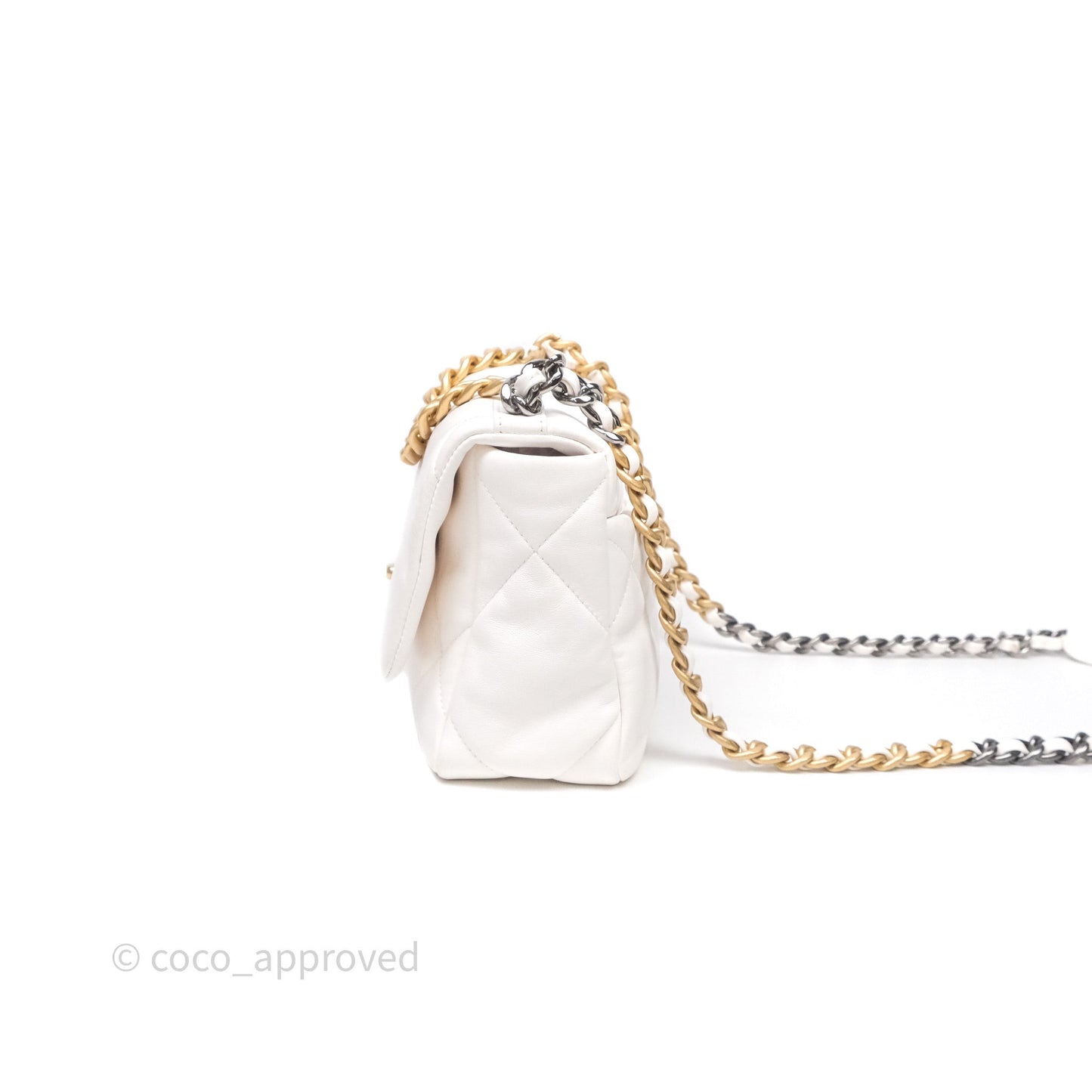 Chanel 19 Small White Mixed Hardware
