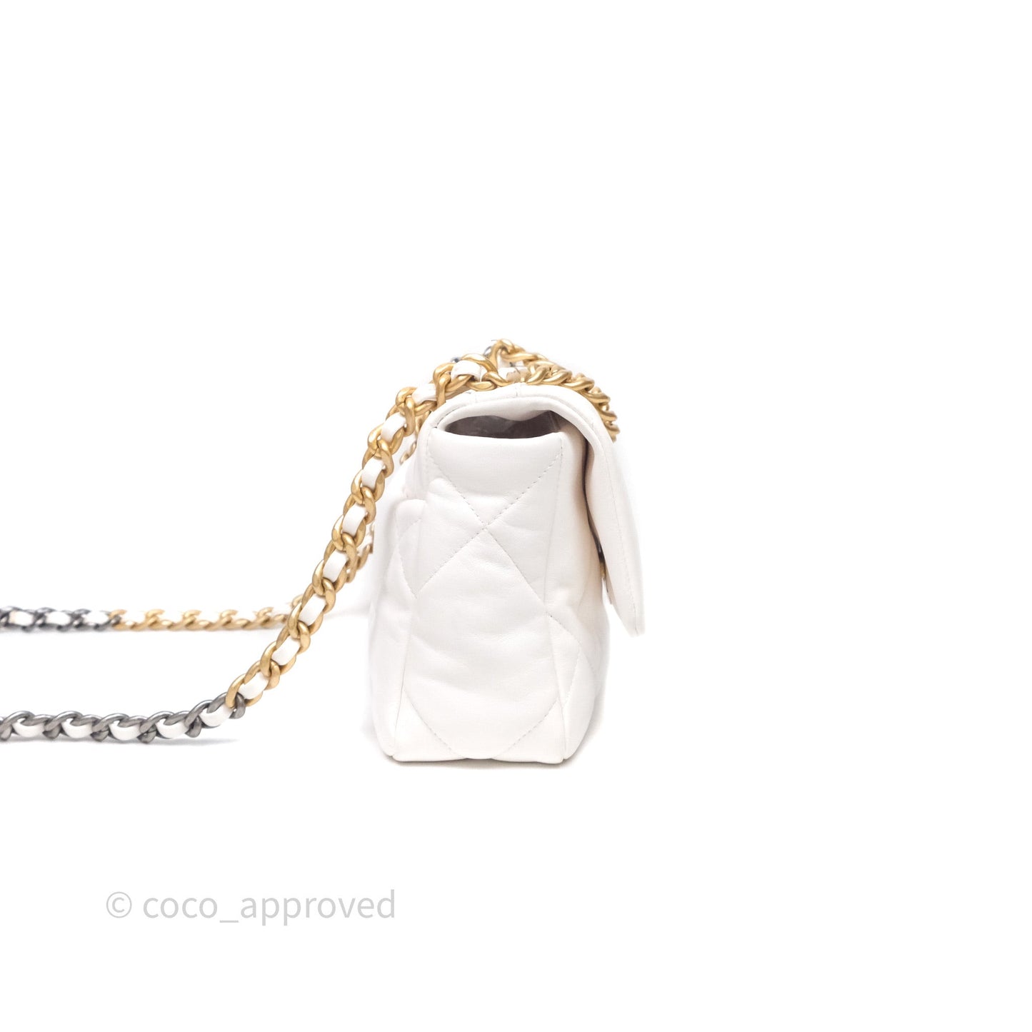 Chanel 19 Small White Mixed Hardware