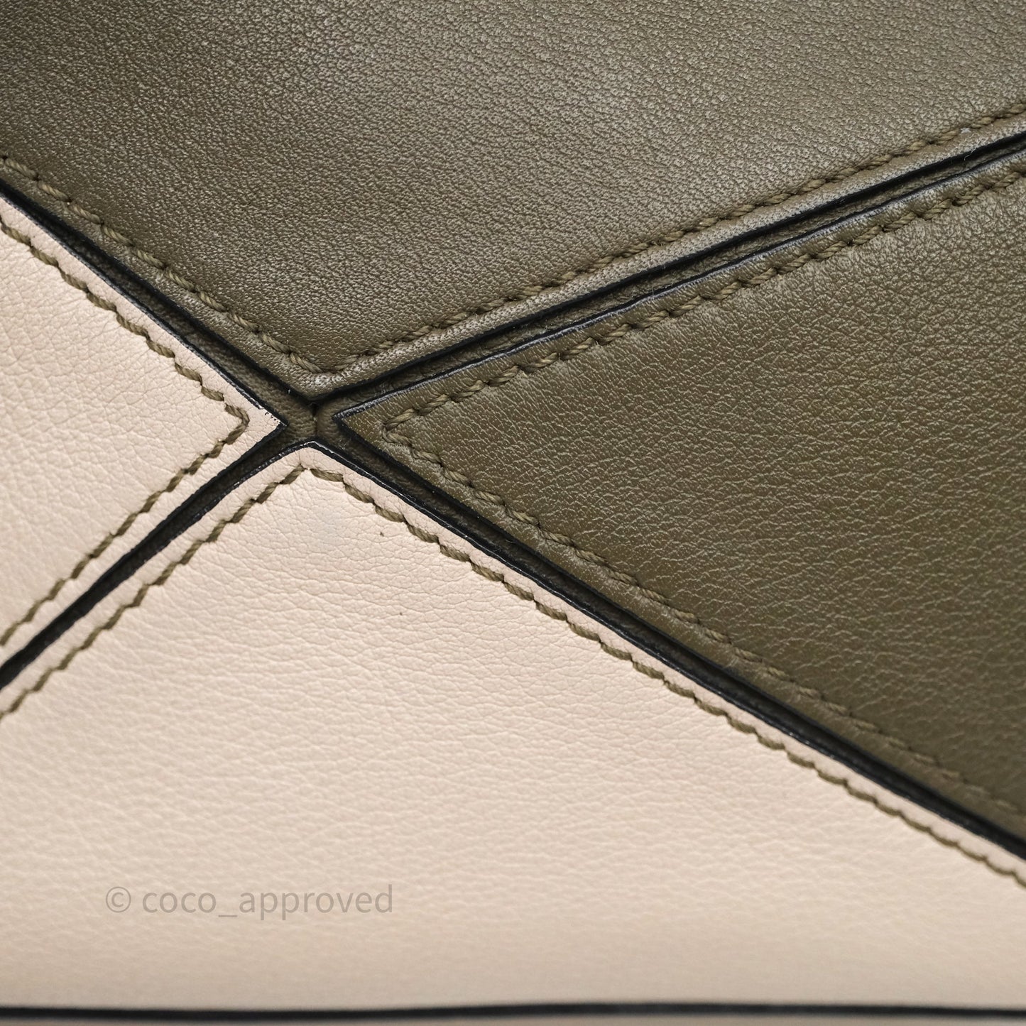 Loewe Mini Puzzle Bag Green Calfskin Gold Hardware