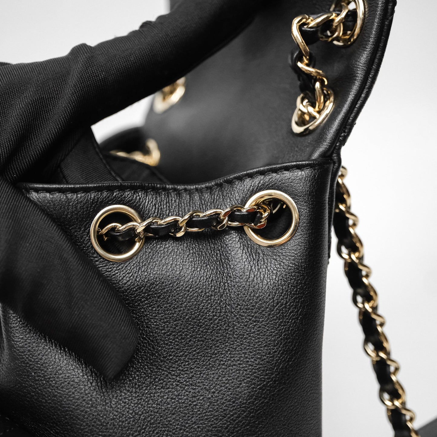 Chanel Mini Duma Backpack Black Calfskin Gold Hardware