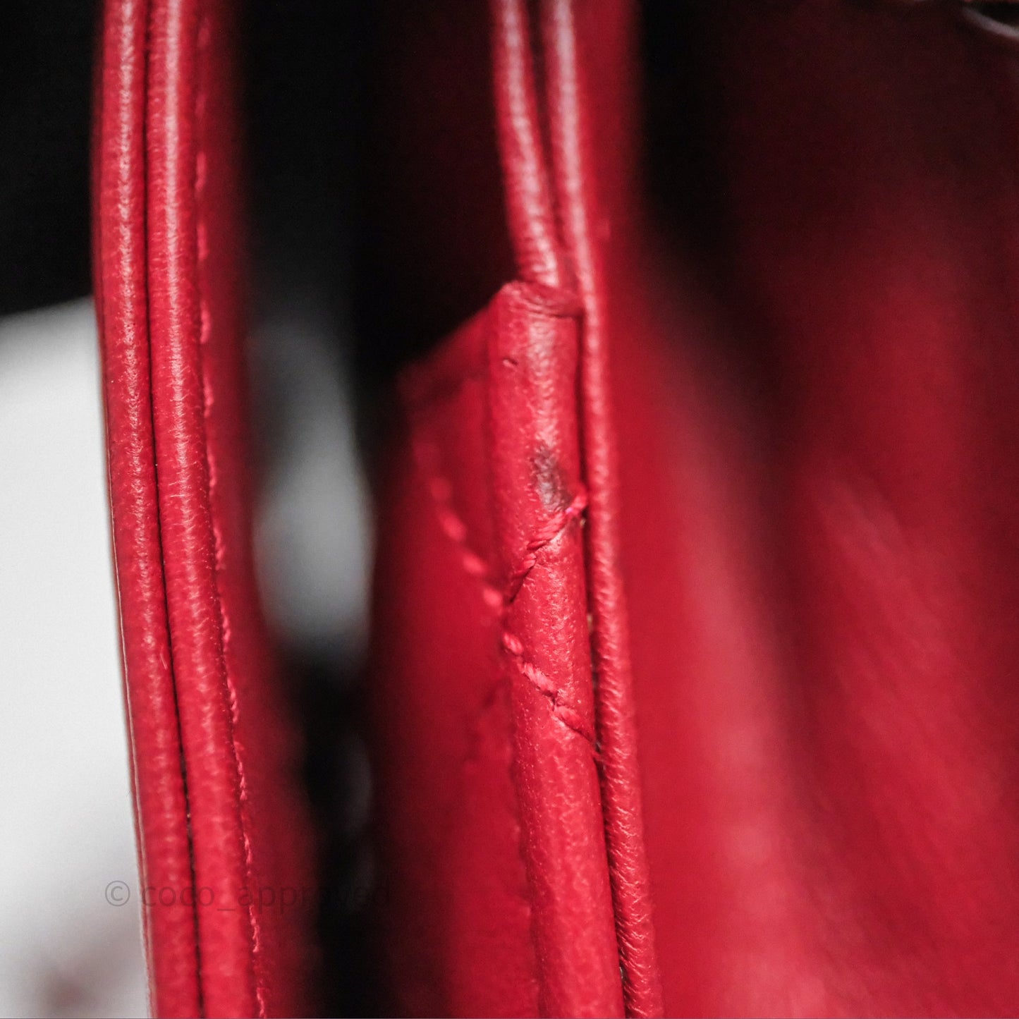 Chanel Boy Wallet on Chain WOC Red Lambskin Dark Silver Hardware