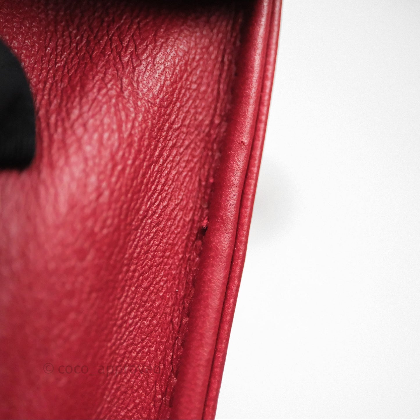 Chanel Boy Wallet on Chain WOC Red Lambskin Dark Silver Hardware
