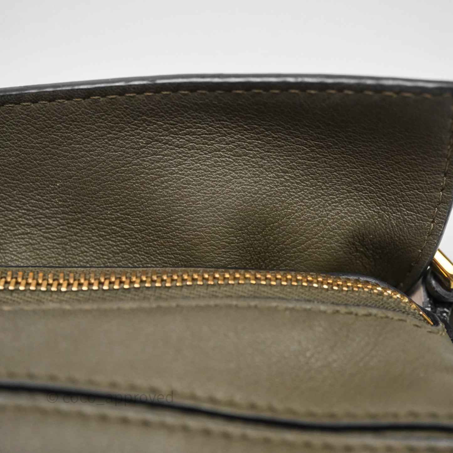 Loewe Mini Puzzle Bag Green Calfskin Gold Hardware
