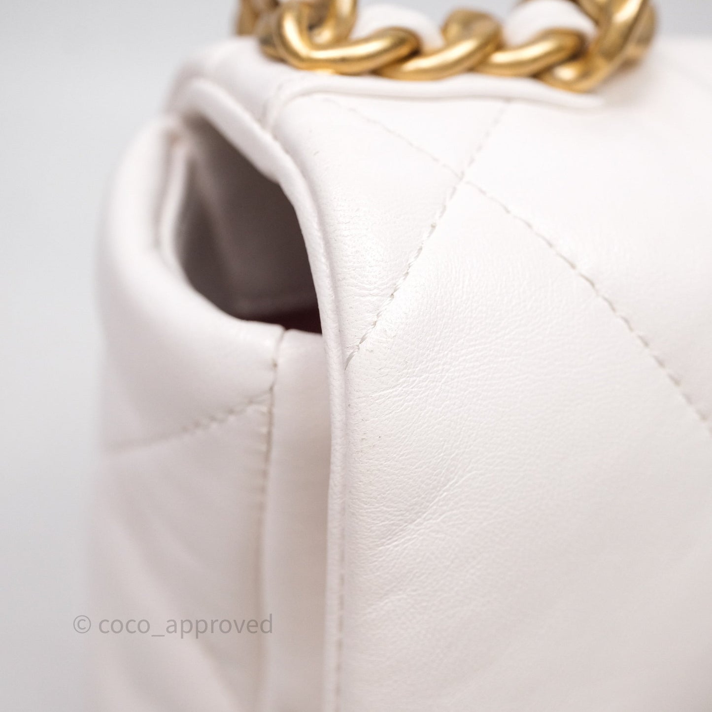 Chanel 19 Small White Mixed Hardware