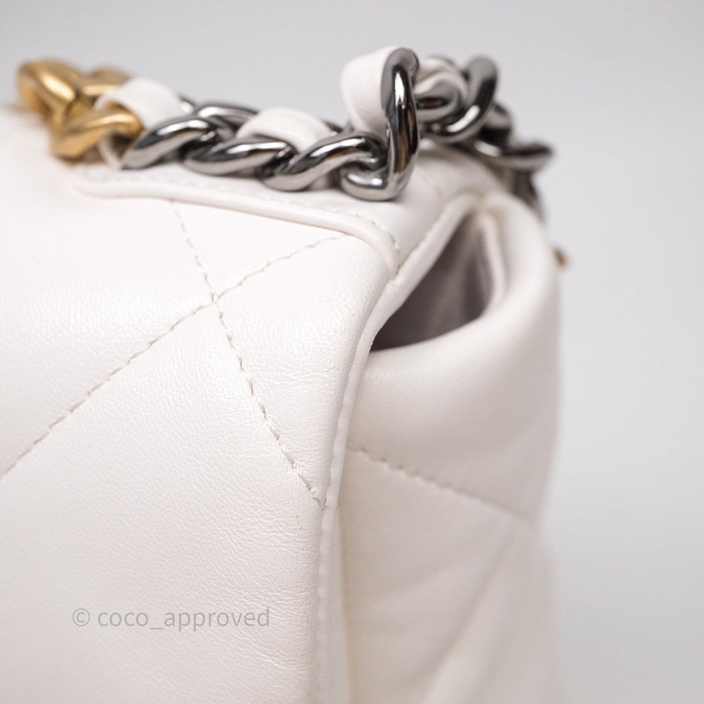 Chanel 19 Small White Mixed Hardware