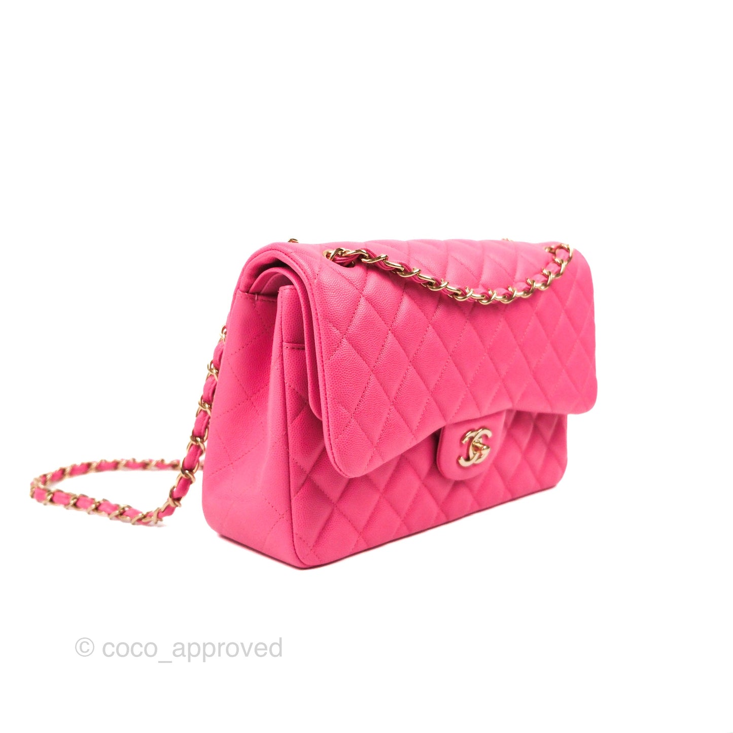 Chanel Jumbo Double Flap Pink Caviar Gold Hardware⁣⁣