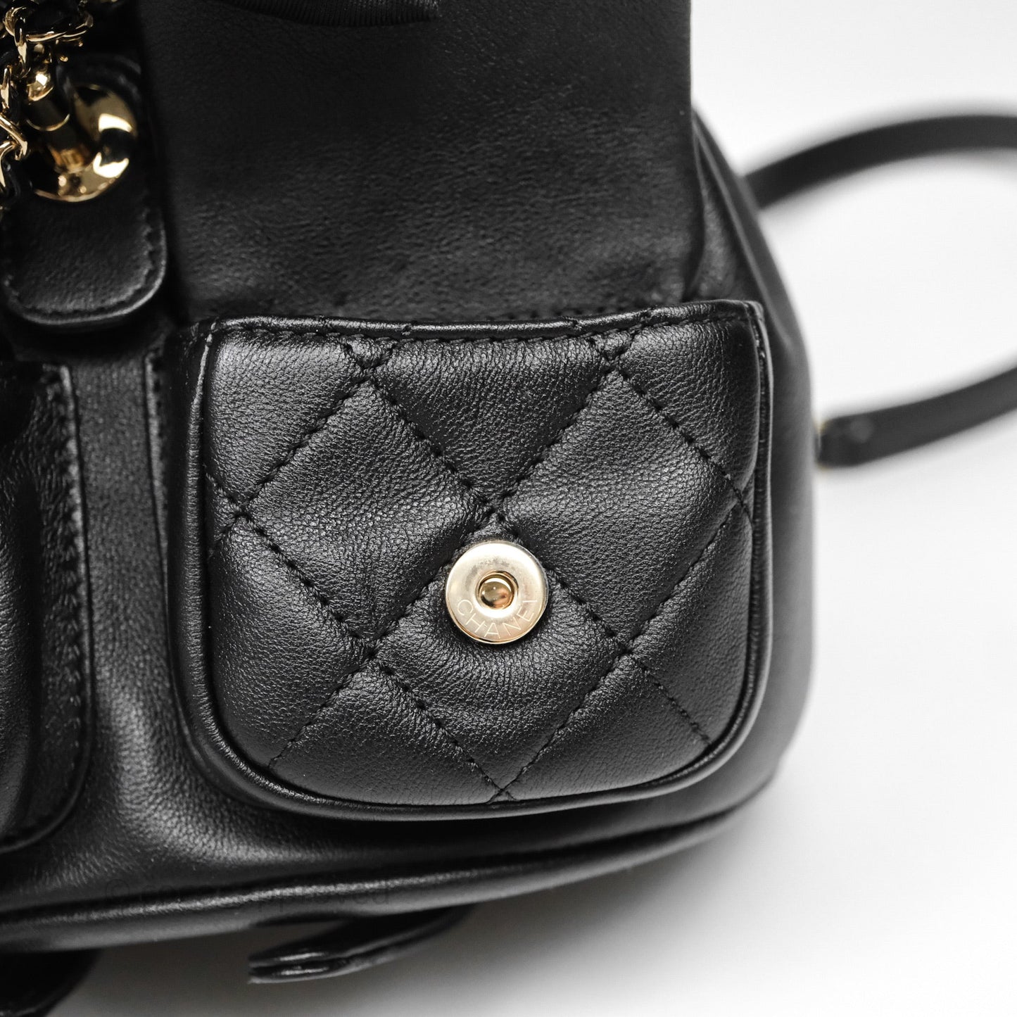Chanel Mini Duma Backpack Black Calfskin Gold Hardware