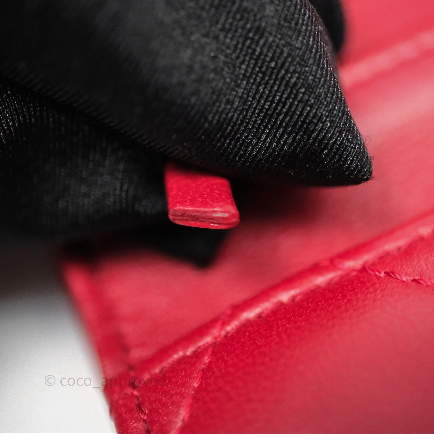 Chanel Boy Wallet on Chain WOC Red Lambskin Dark Silver Hardware