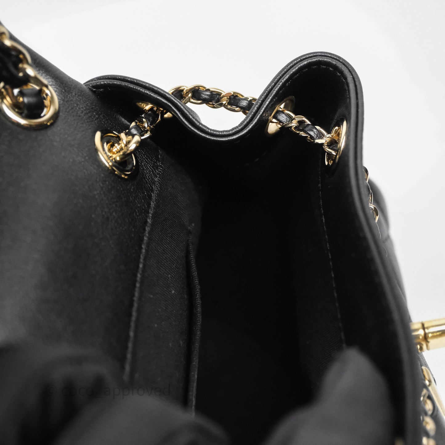 Chanel Mini Duma Backpack Black Calfskin Gold Hardware