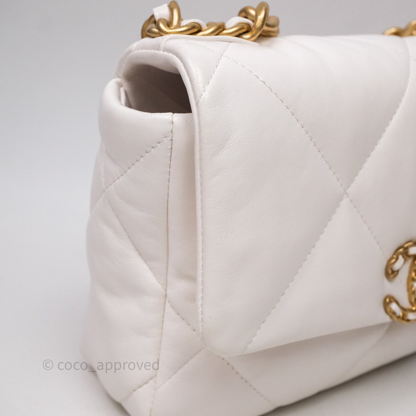 Chanel 19 Small White Mixed Hardware