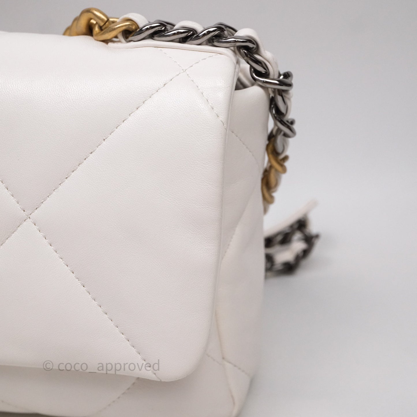 Chanel 19 Small White Mixed Hardware