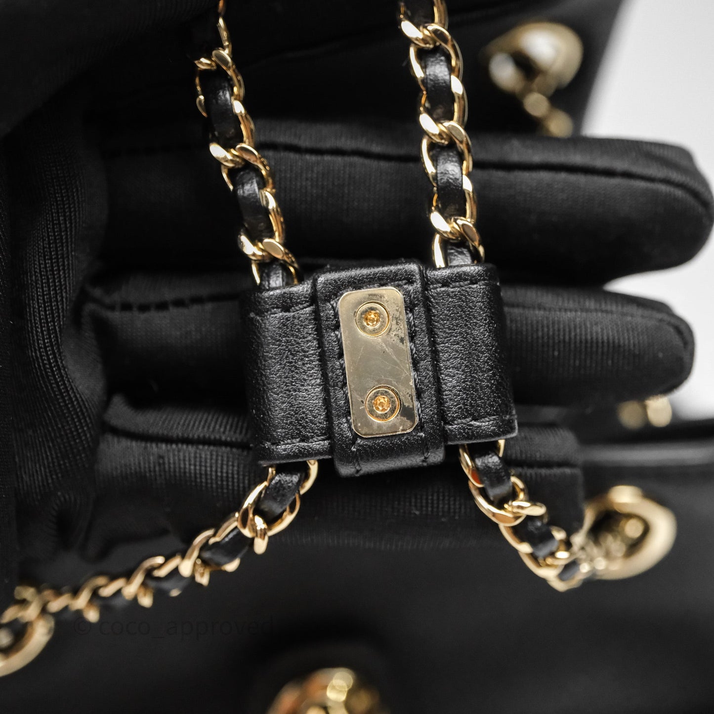 Chanel Mini Duma Backpack Black Calfskin Gold Hardware