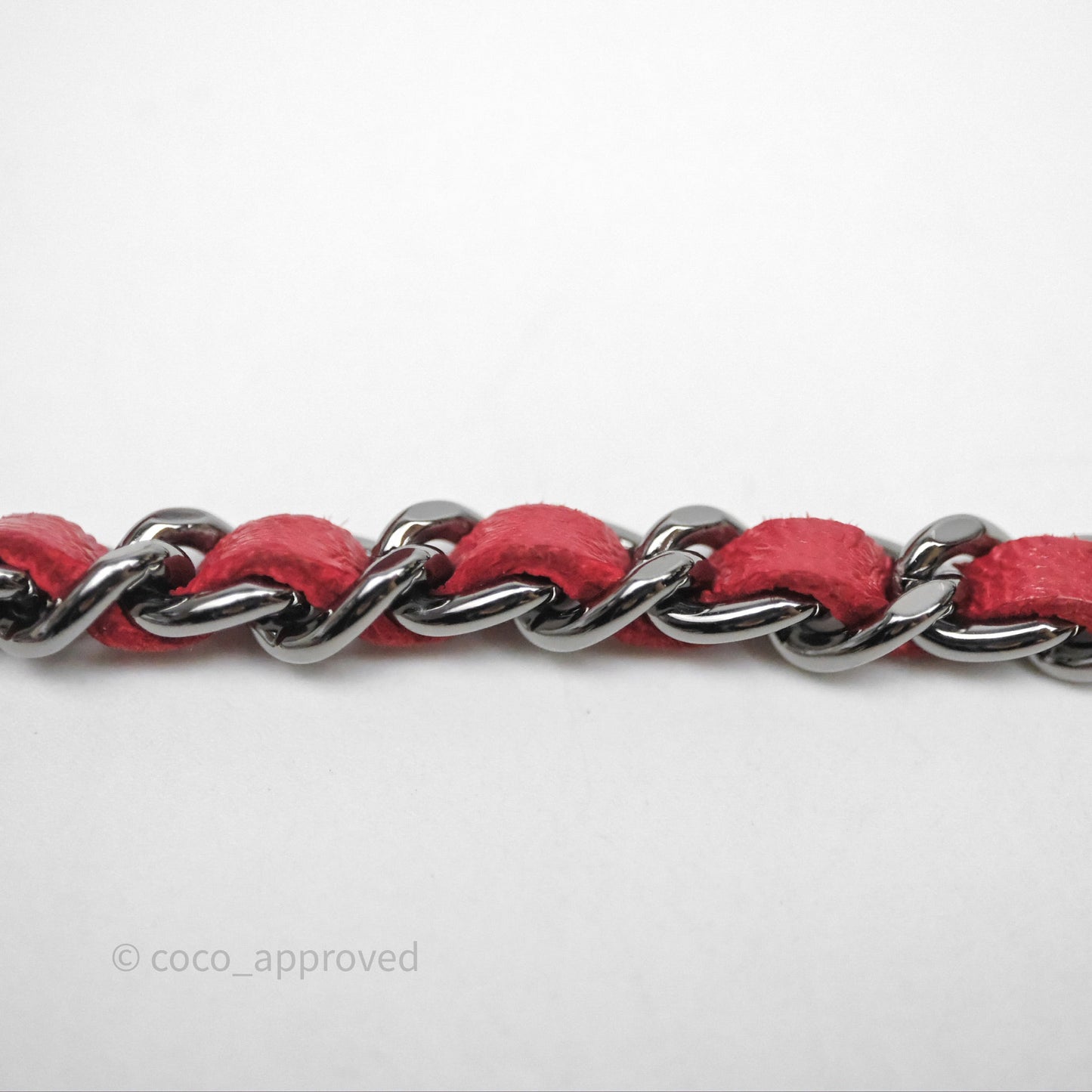 Chanel Boy Wallet on Chain WOC Red Lambskin Dark Silver Hardware