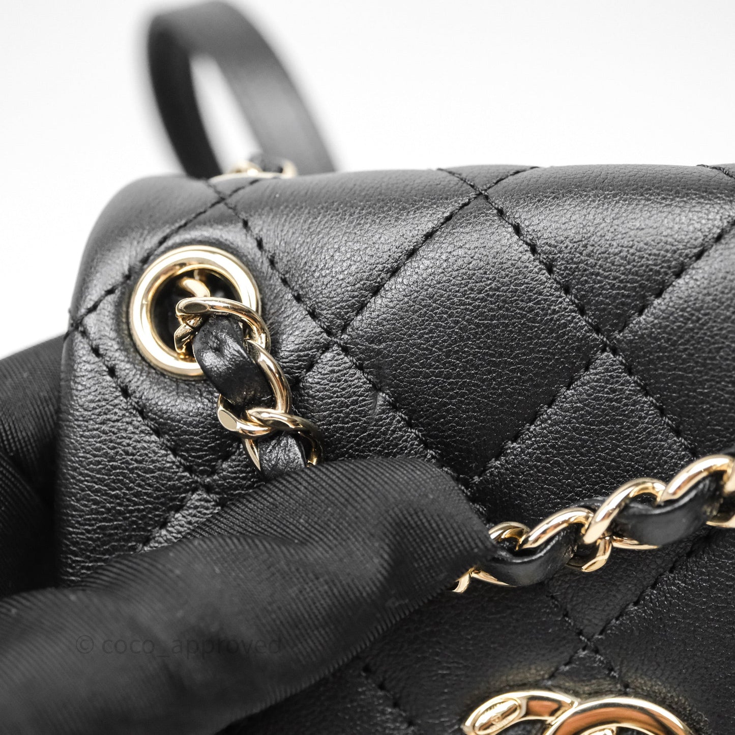 Chanel Mini Duma Backpack Black Calfskin Gold Hardware