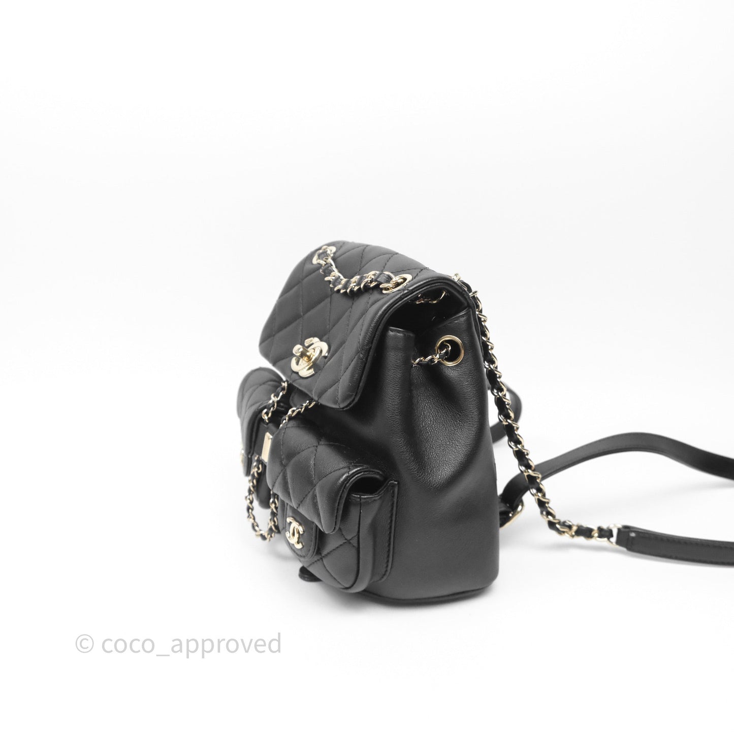 Chanel Mini Duma Backpack Black Calfskin Gold Hardware