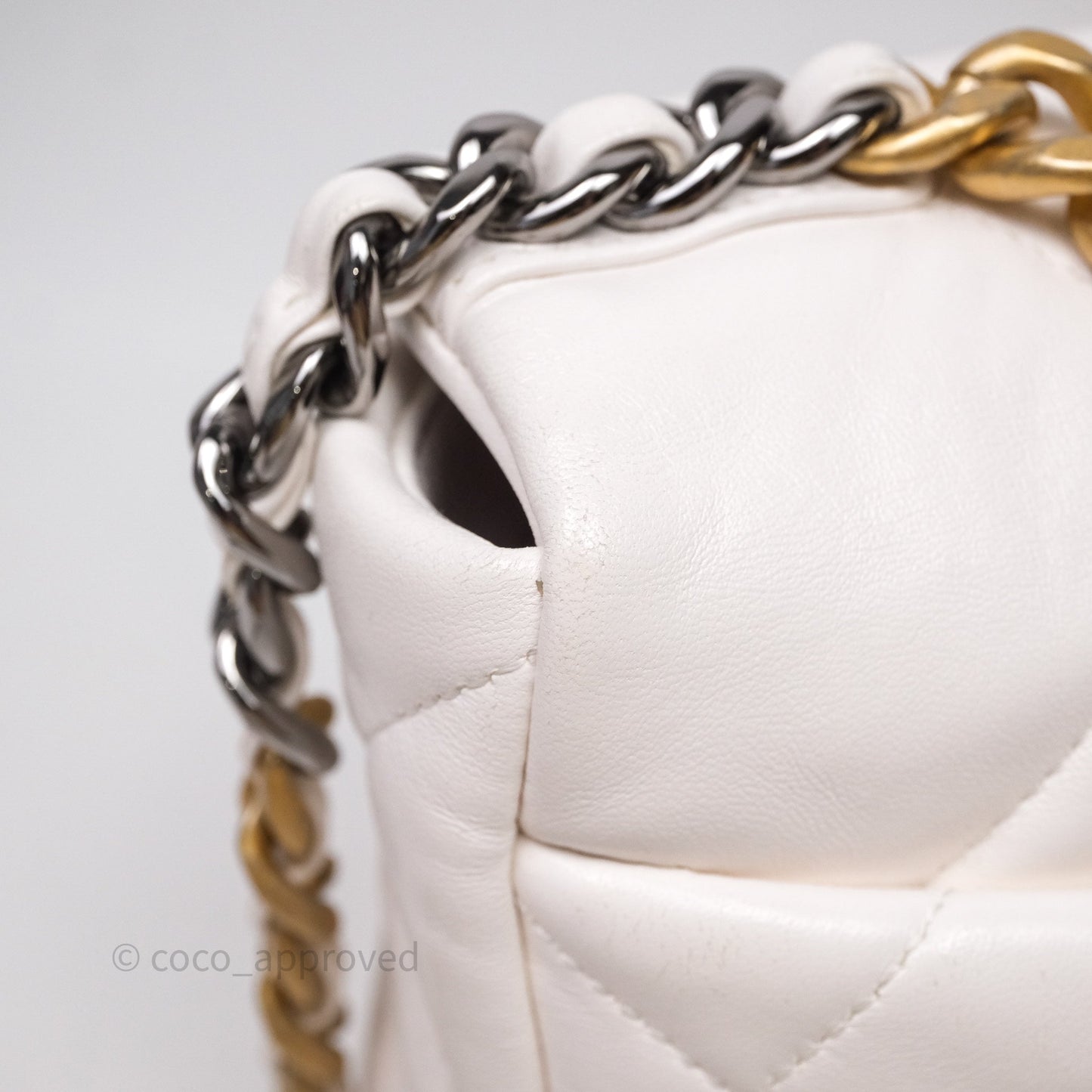 Chanel 19 Small White Mixed Hardware