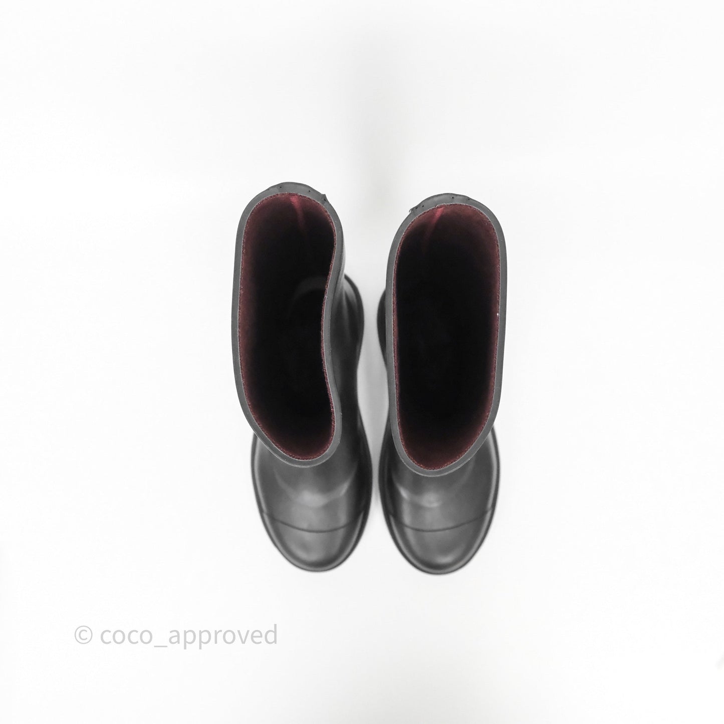 Chanel CC Rain Boots Black Caoutchouc Size 38