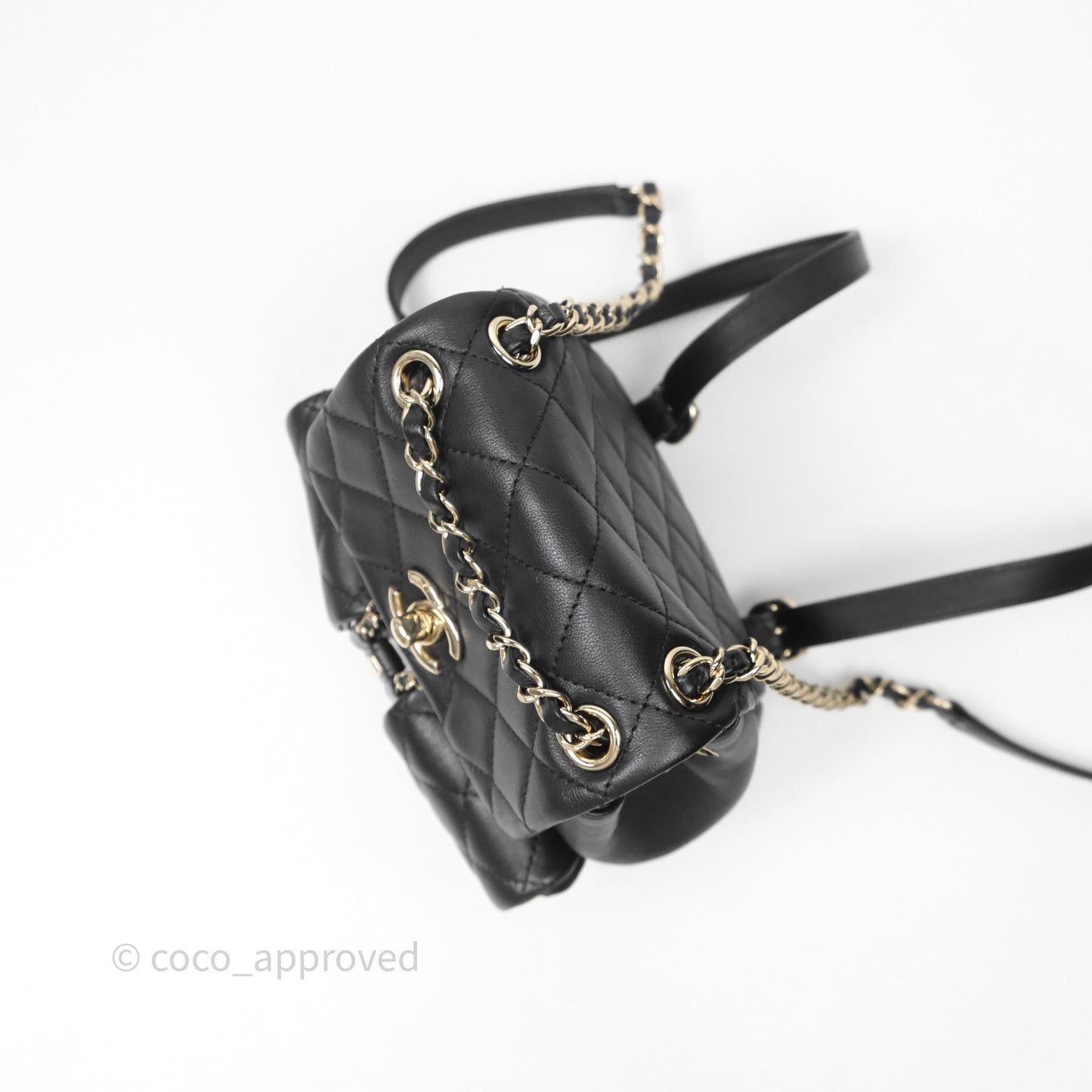 Chanel Mini Duma Backpack Black Calfskin Gold Hardware