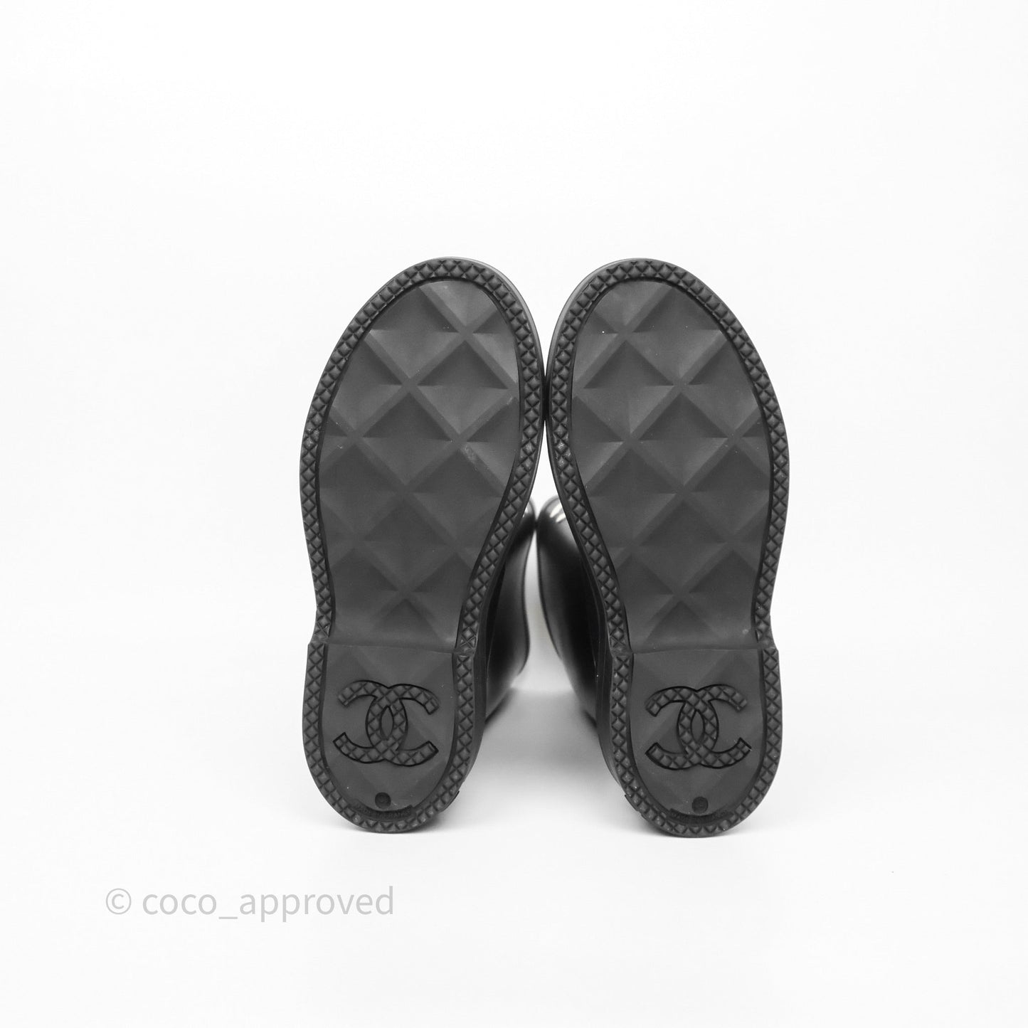 Chanel CC Rain Boots Black Caoutchouc Size 38