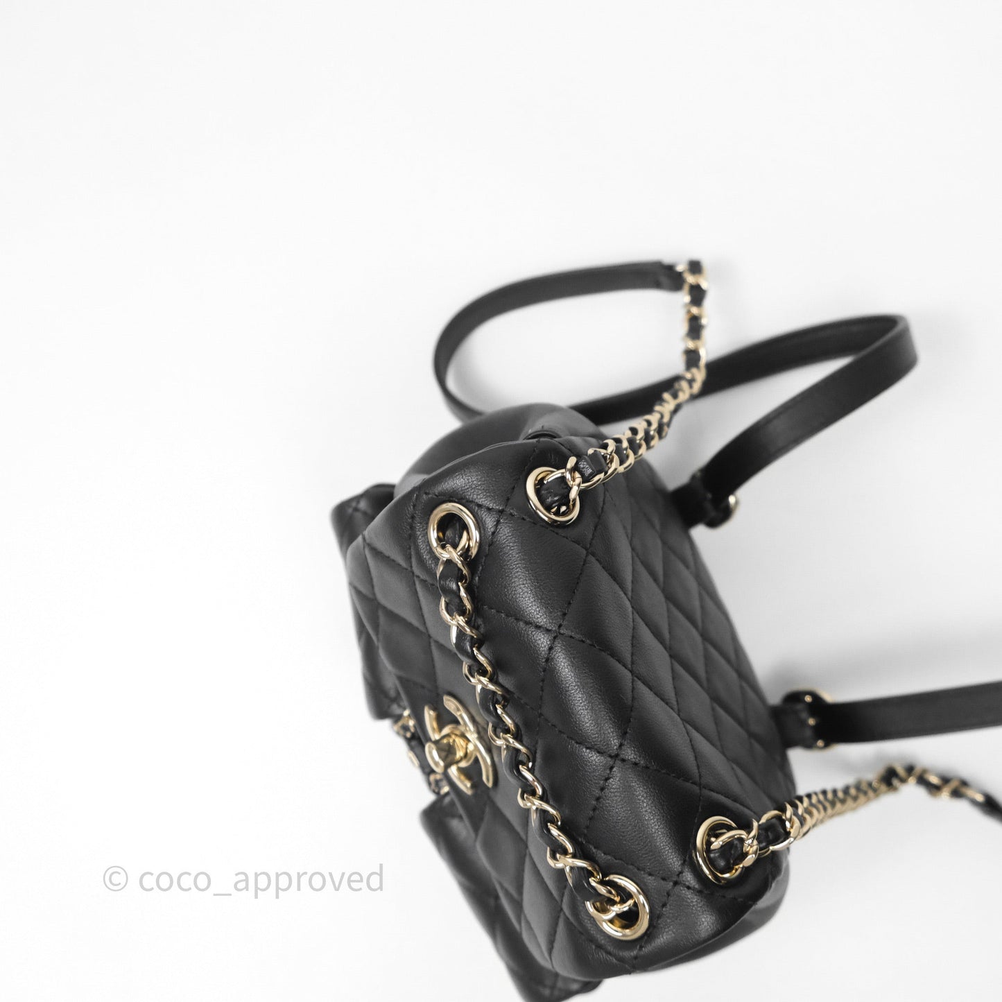 Chanel Mini Duma Backpack Black Calfskin Gold Hardware