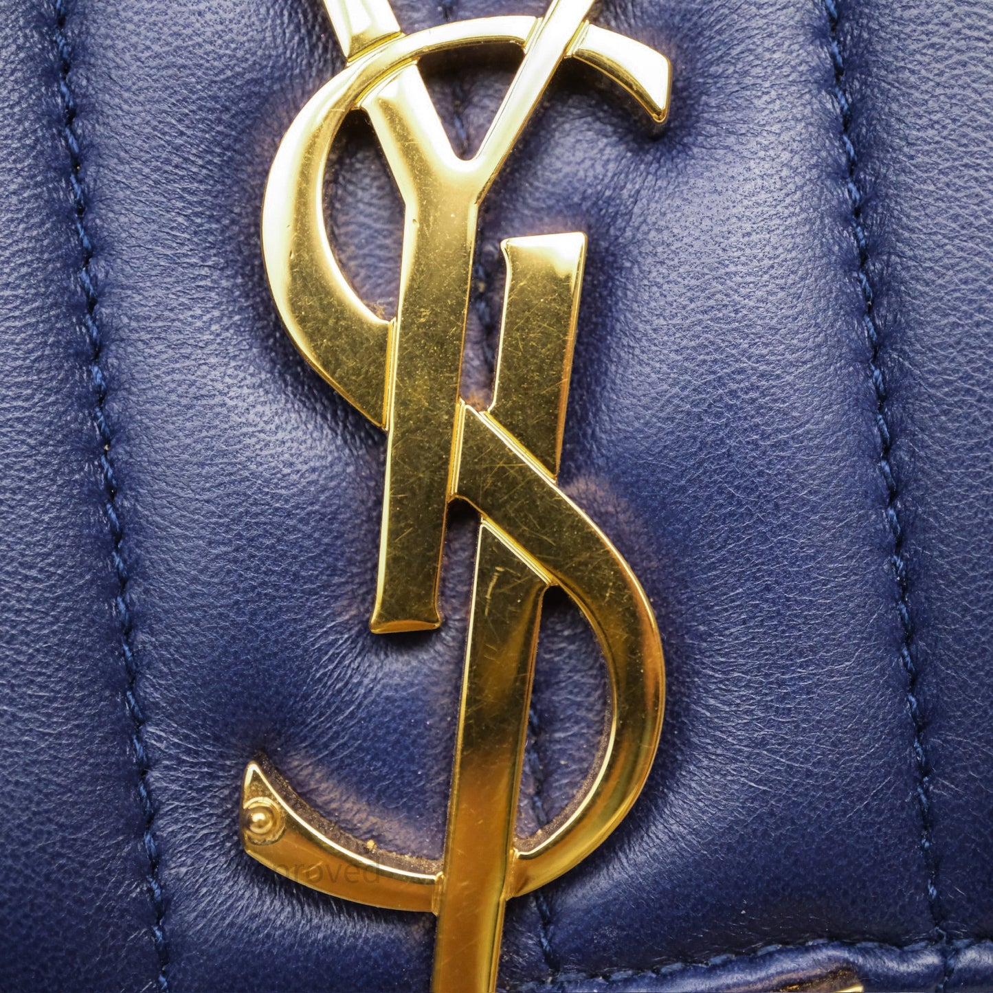 Saint Laurent Medium Vicky Bag Blue Lambskin Gold Hardware