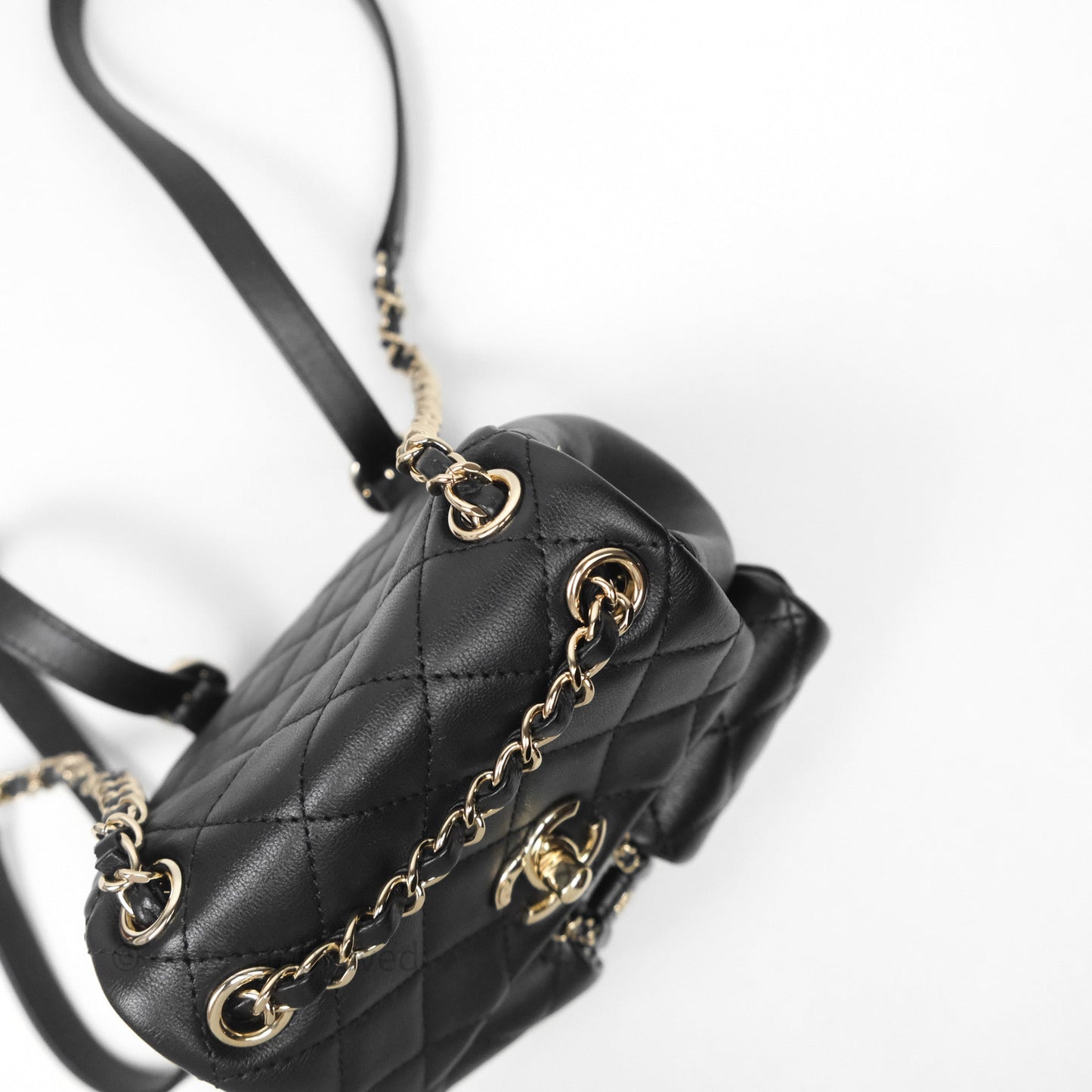 Chanel Mini Duma Backpack Black Calfskin Gold Hardware