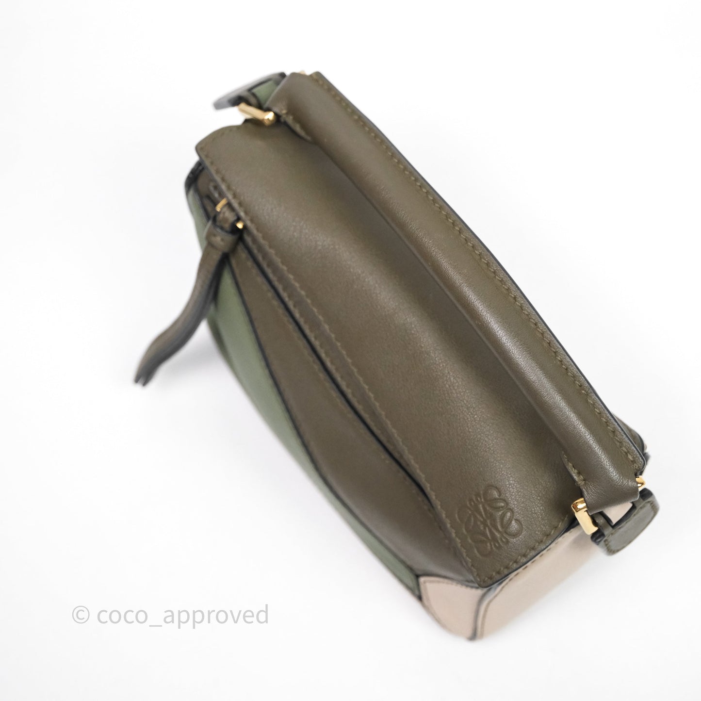 Loewe Mini Puzzle Bag Green Calfskin Gold Hardware