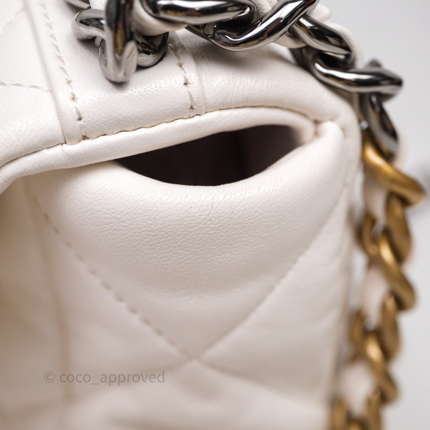Chanel 19 Small White Mixed Hardware