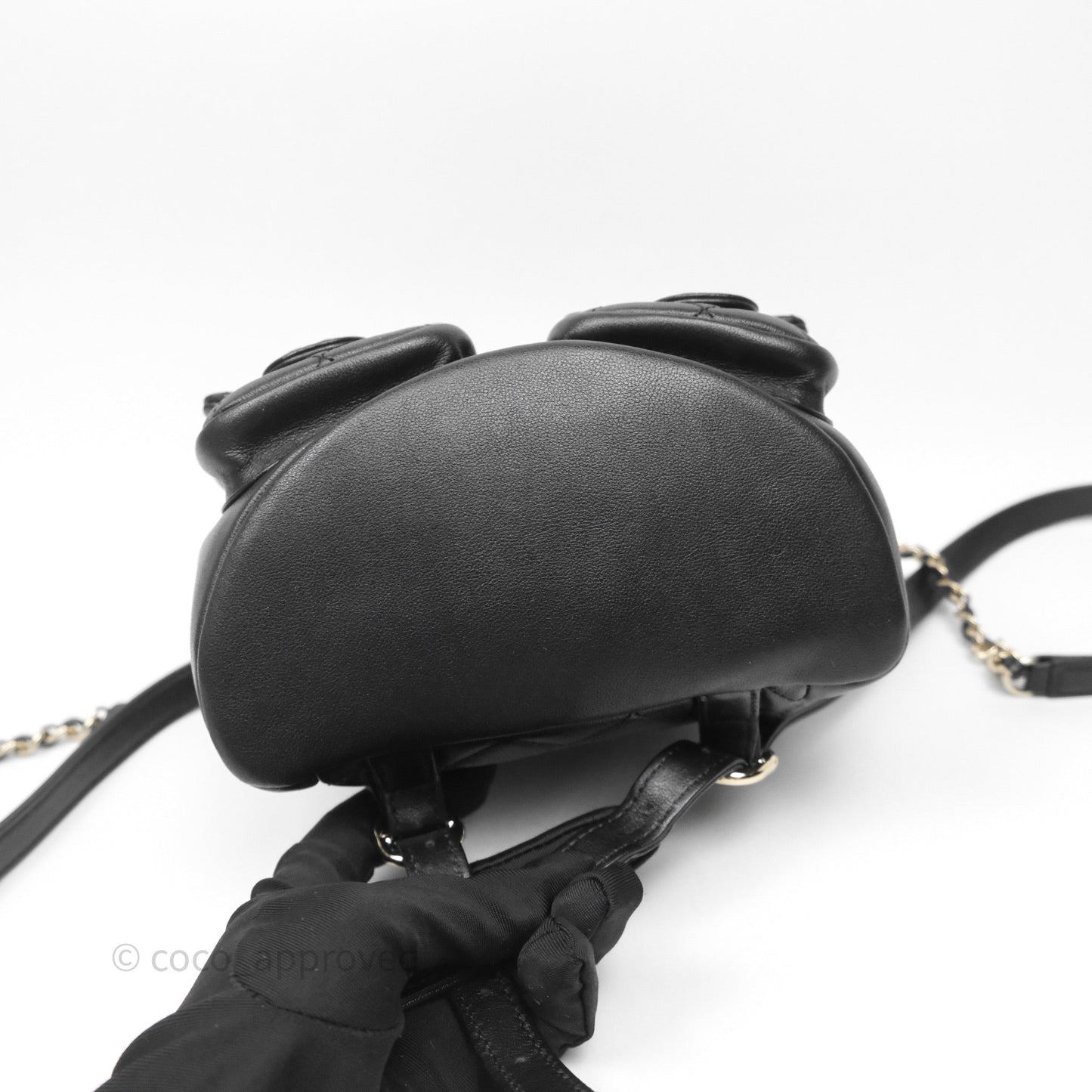 Chanel Mini Duma Backpack Black Calfskin Gold Hardware