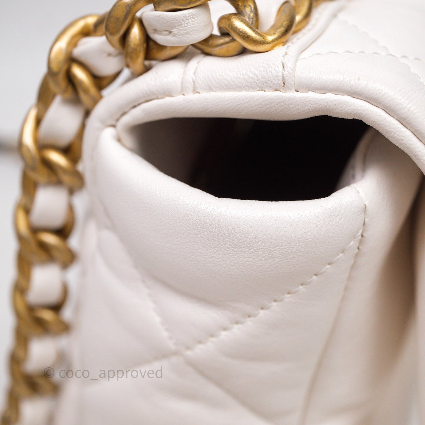 Chanel 19 Small White Mixed Hardware