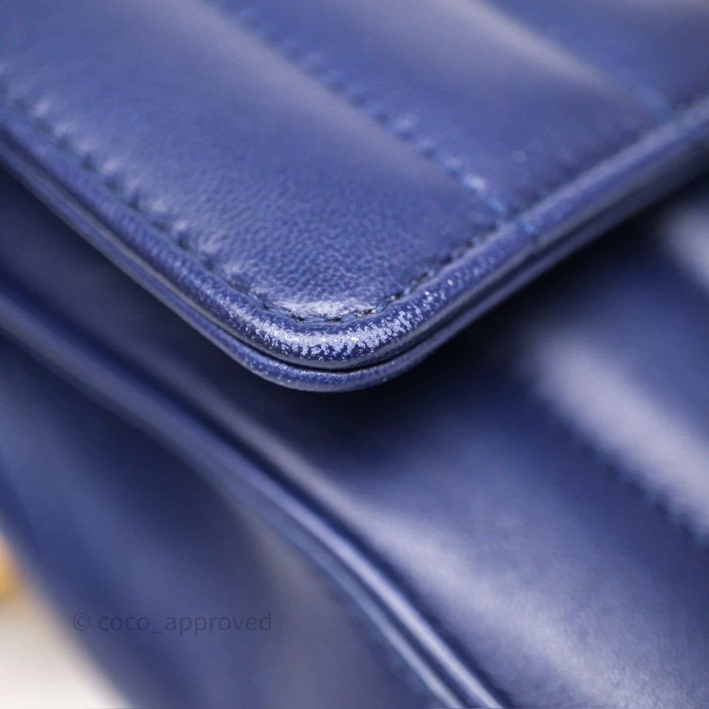 Saint Laurent Medium Vicky Bag Blue Lambskin Gold Hardware