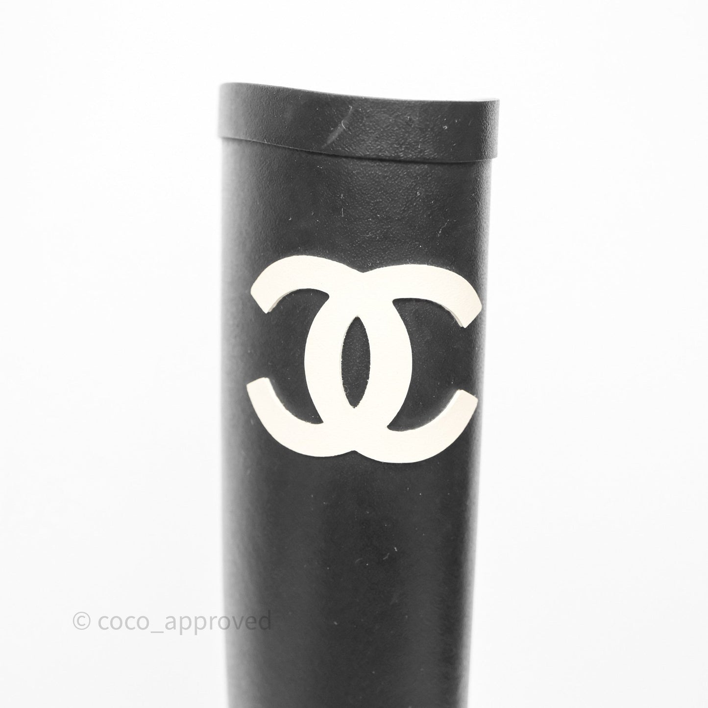 Chanel CC Rain Boots Black Caoutchouc Size 38