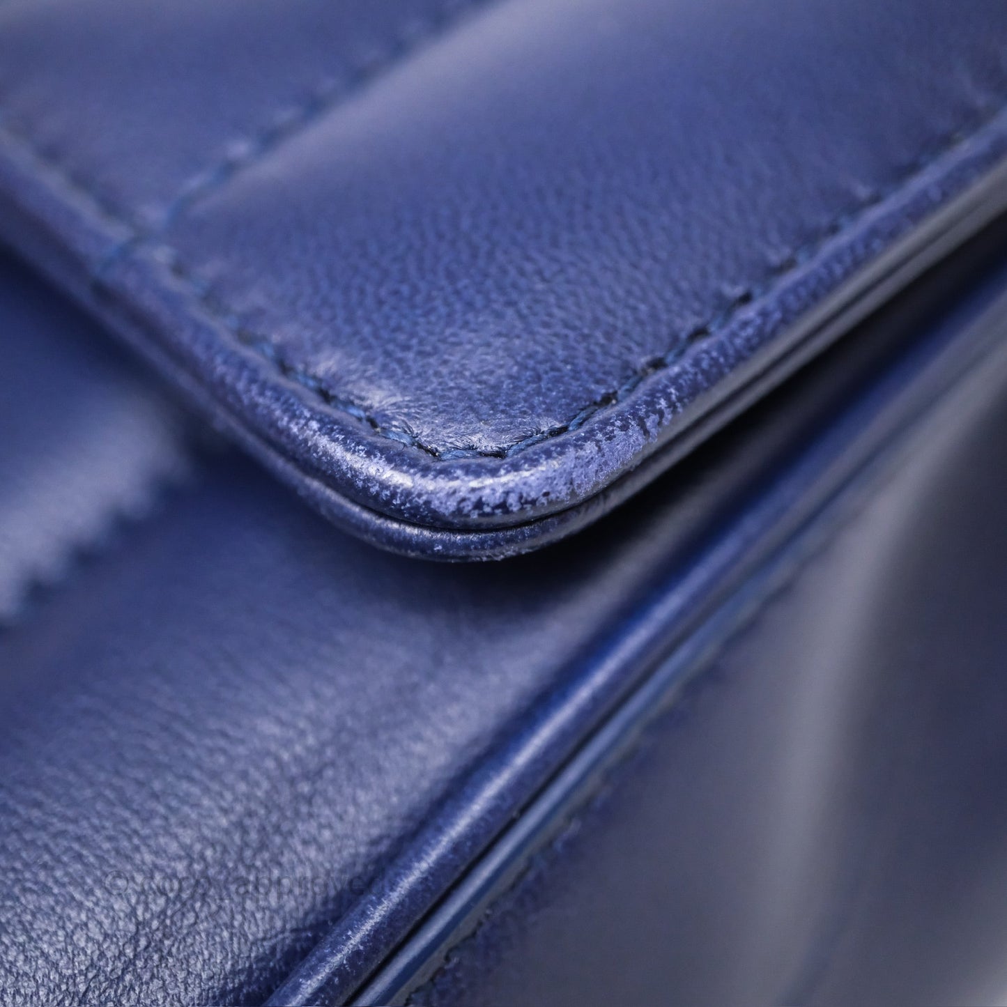 Saint Laurent Medium Vicky Bag Blue Lambskin Gold Hardware