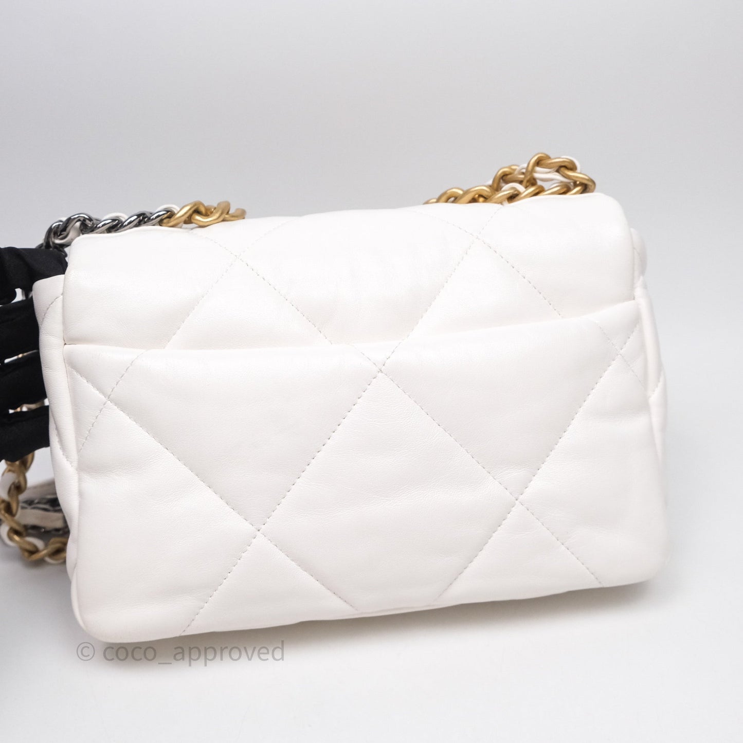 Chanel 19 Small White Mixed Hardware