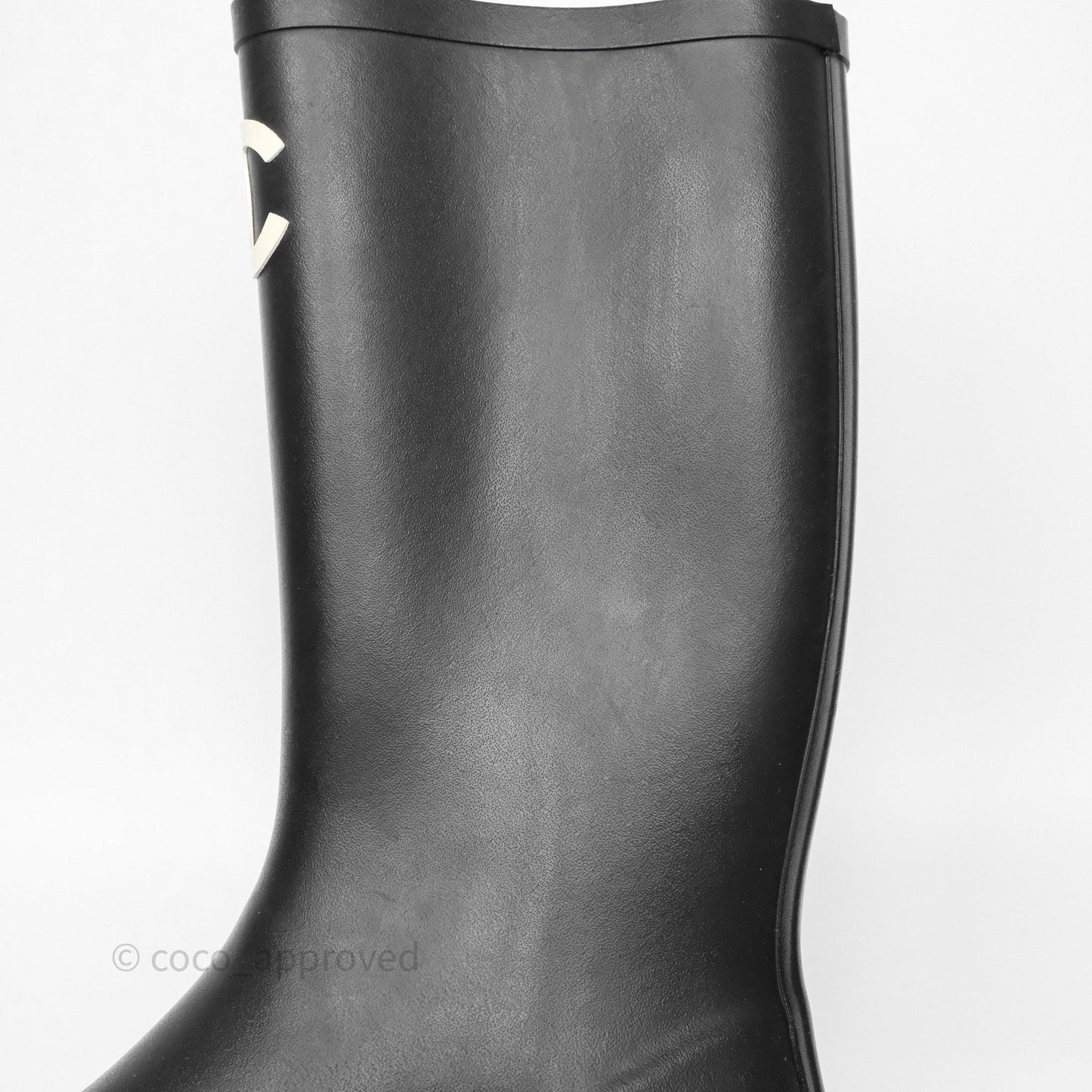 Chanel CC Rain Boots Black Caoutchouc Size 38