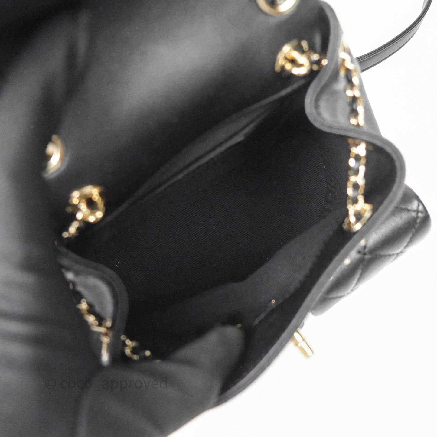 Chanel Mini Duma Backpack Black Calfskin Gold Hardware