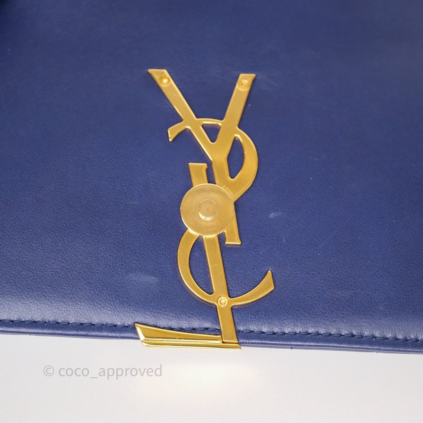 Saint Laurent Medium Vicky Bag Blue Lambskin Gold Hardware