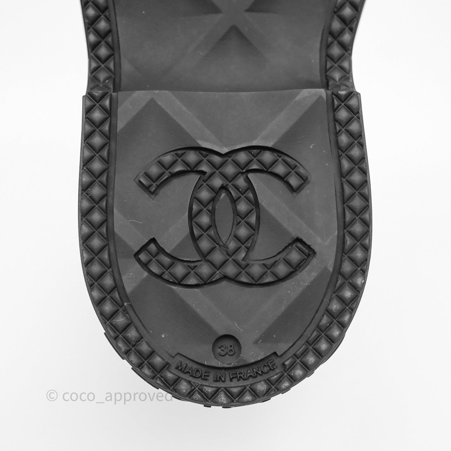 Chanel CC Rain Boots Black Caoutchouc Size 38