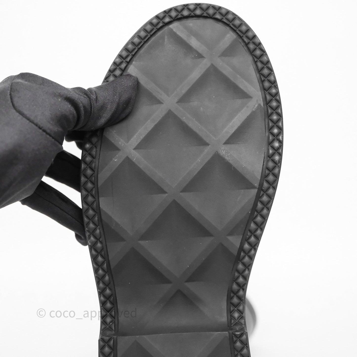 Chanel CC Rain Boots Black Caoutchouc Size 38