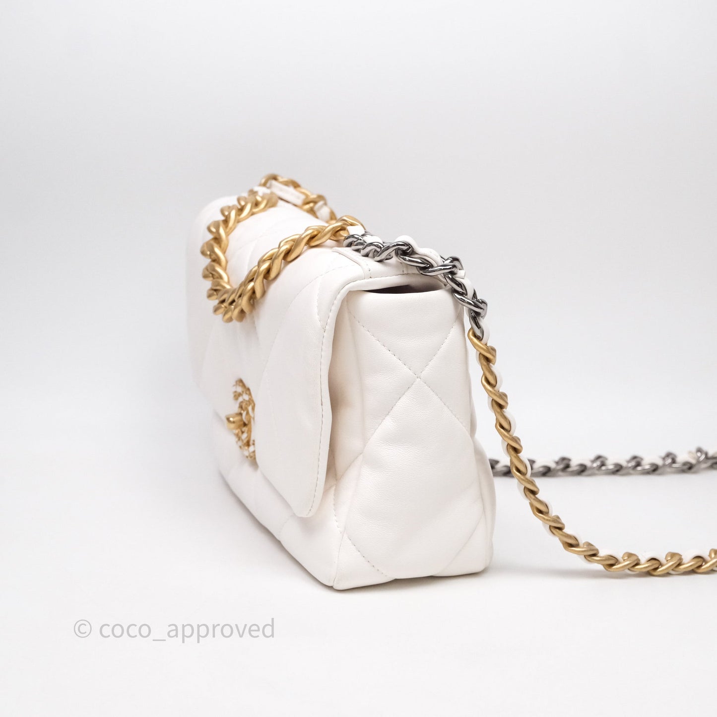 Chanel 19 Small White Mixed Hardware