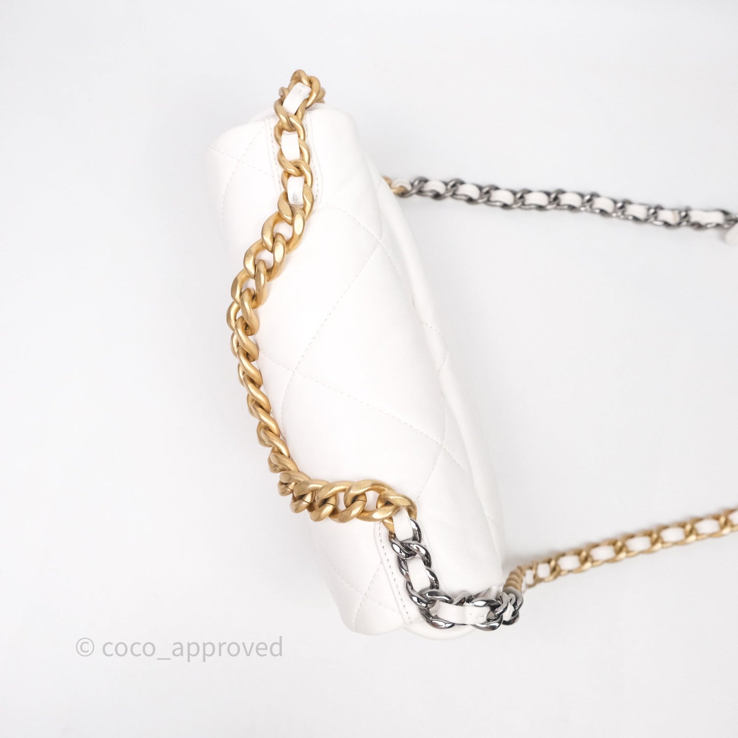 Chanel 19 Small White Mixed Hardware