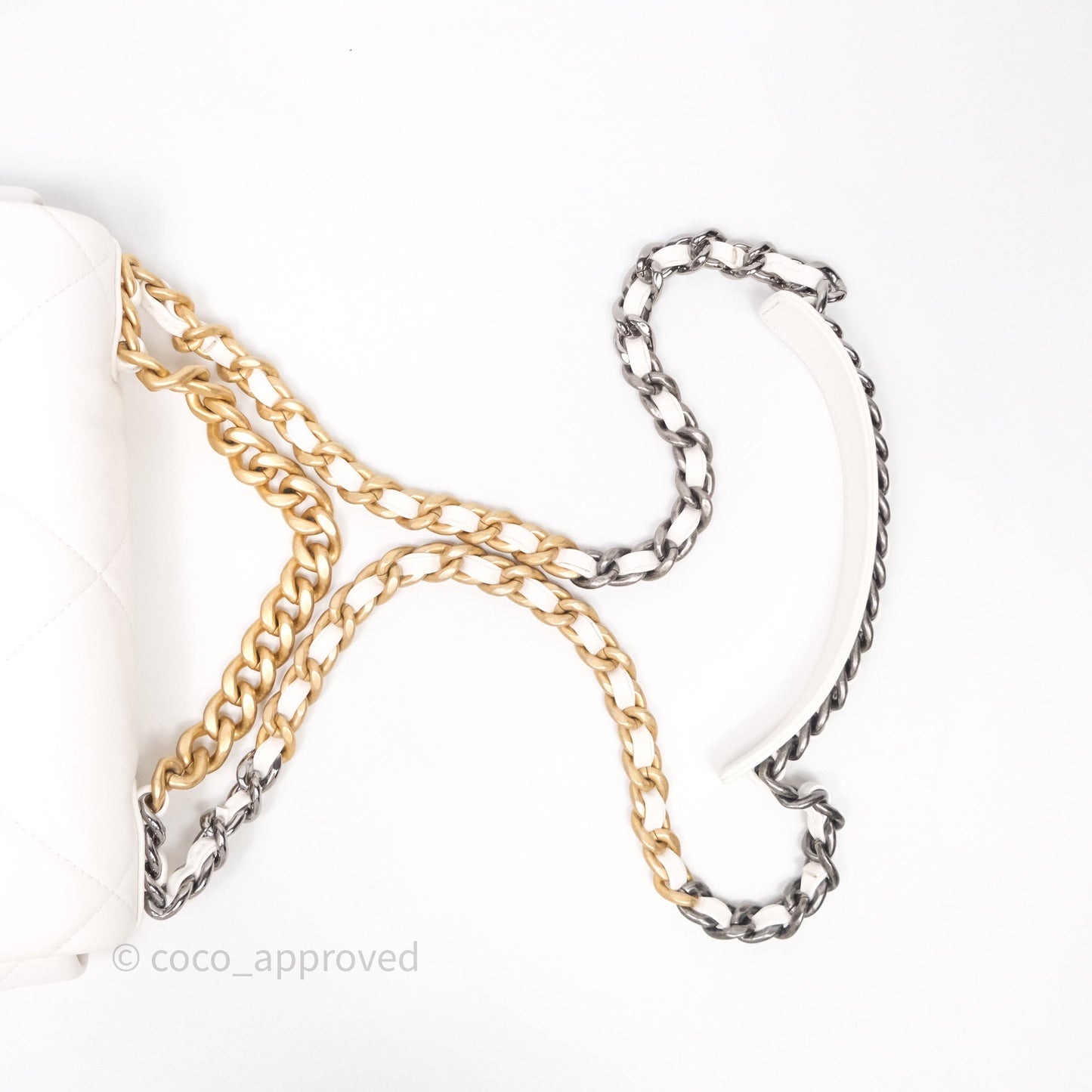 Chanel 19 Small White Mixed Hardware