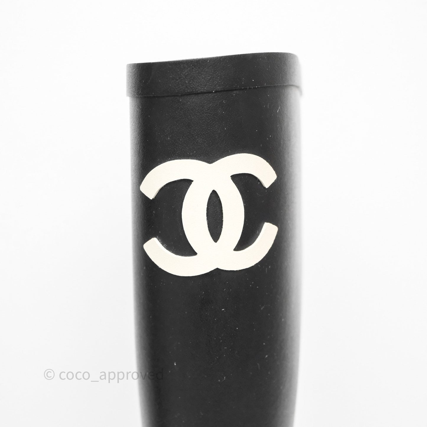 Chanel CC Rain Boots Black Caoutchouc Size 38