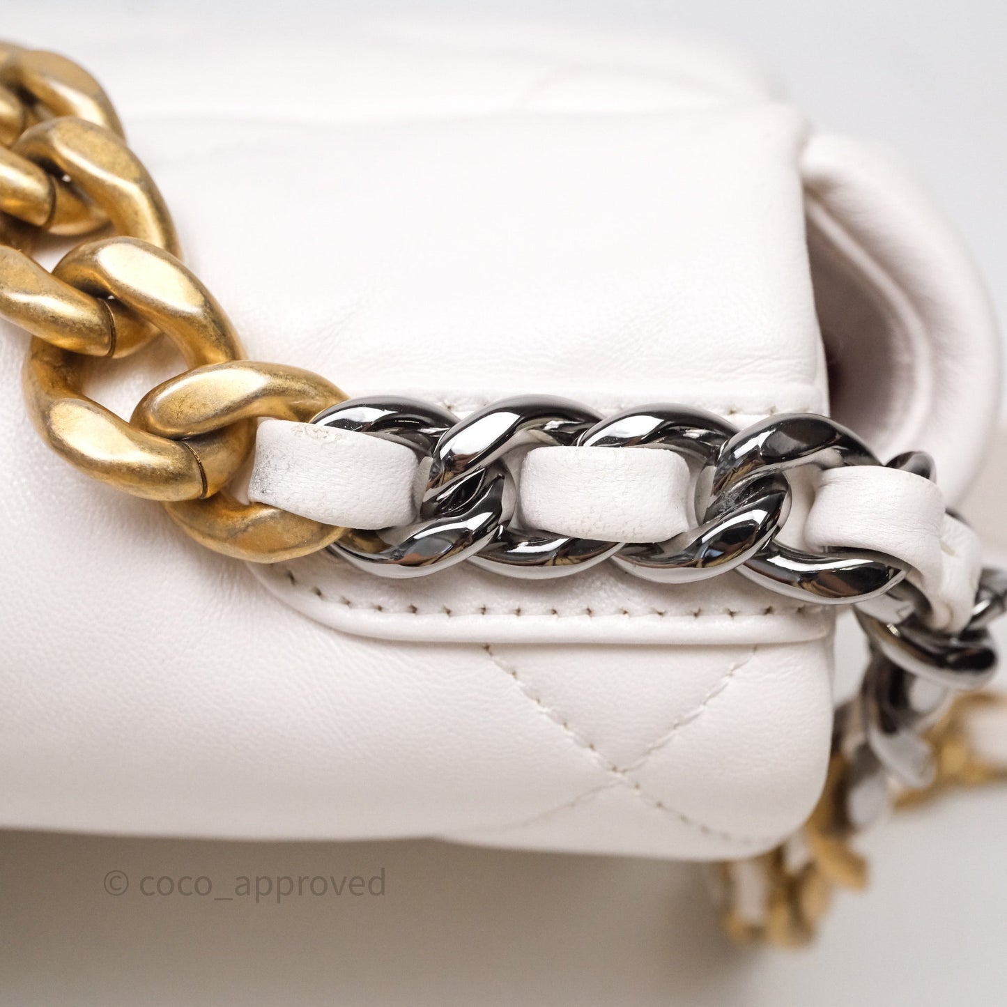 Chanel 19 Small White Mixed Hardware