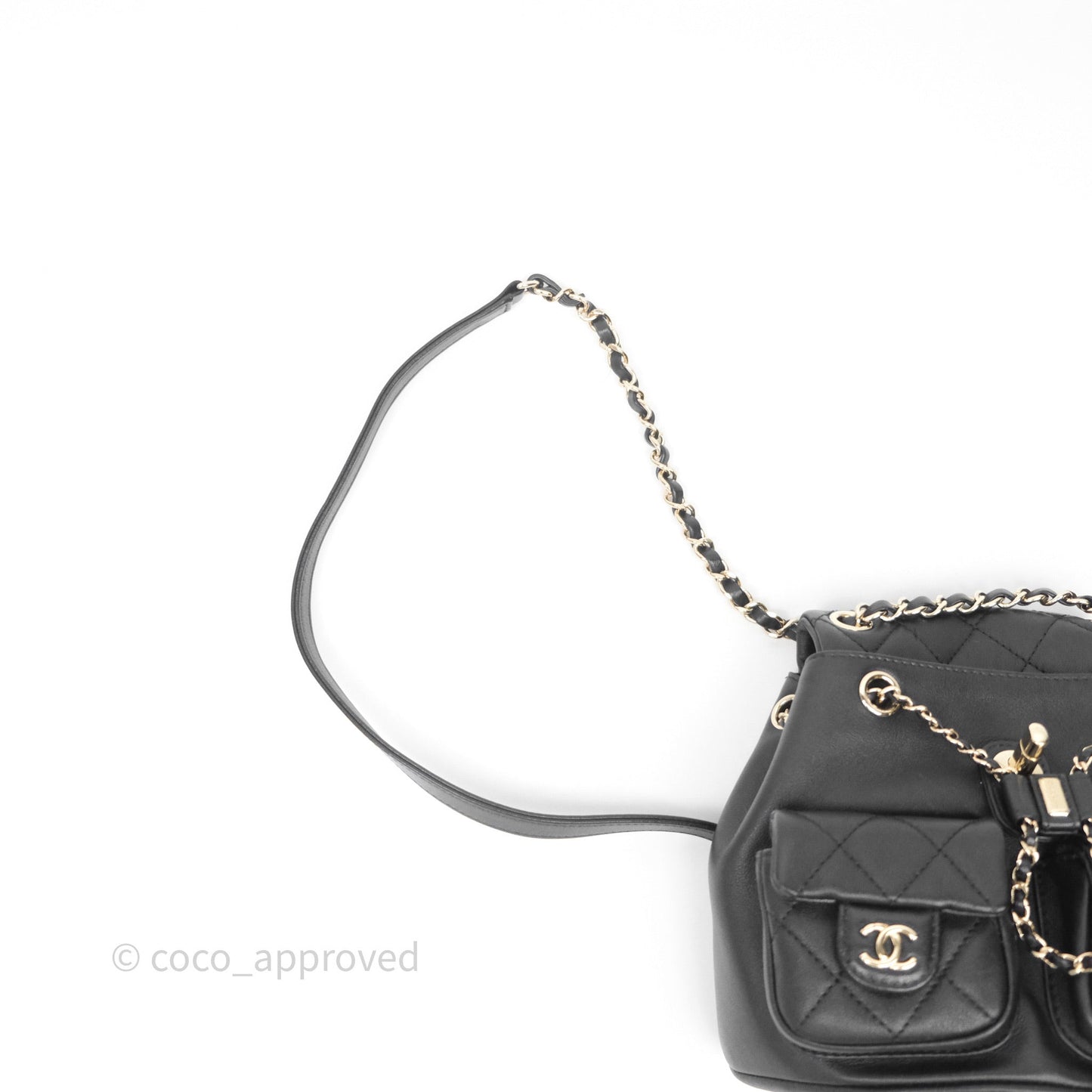 Chanel Mini Duma Backpack Black Calfskin Gold Hardware